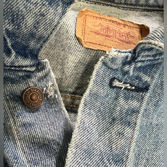 80s Levi's Denim Trucker Jacket XL 70507-0214 Type 3 USA Distressed Grunge Biker - Picture 12 of 12